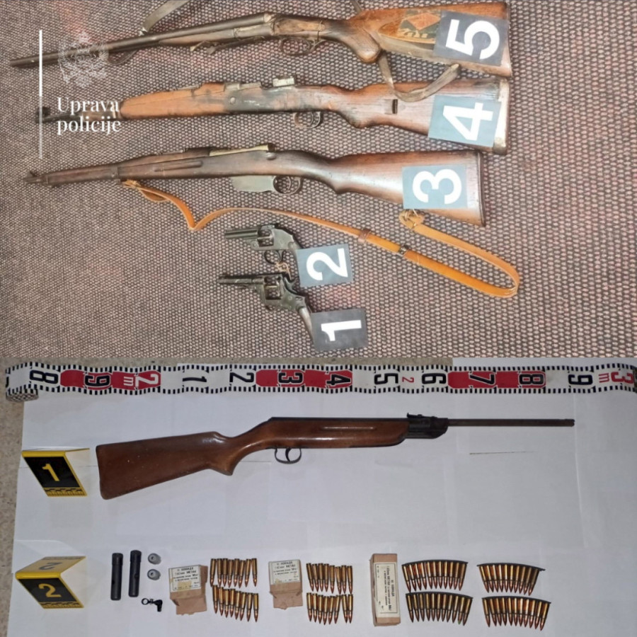 Crnogorska policija zaplenila 20 komada nelegalnog oružja i oko 500 komada municije (FOTO)