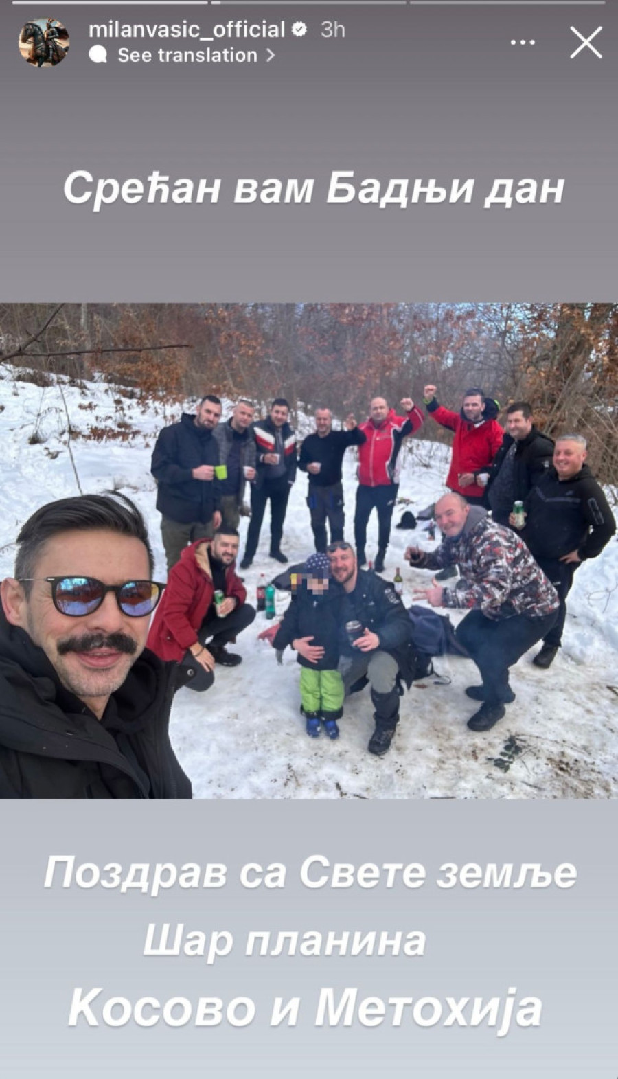 "Pozdrav sa Svete zemlje!" Milan Vasić na Kosovu slavi Badnji dan: Drži do tradicije i običaja! (FOTO)