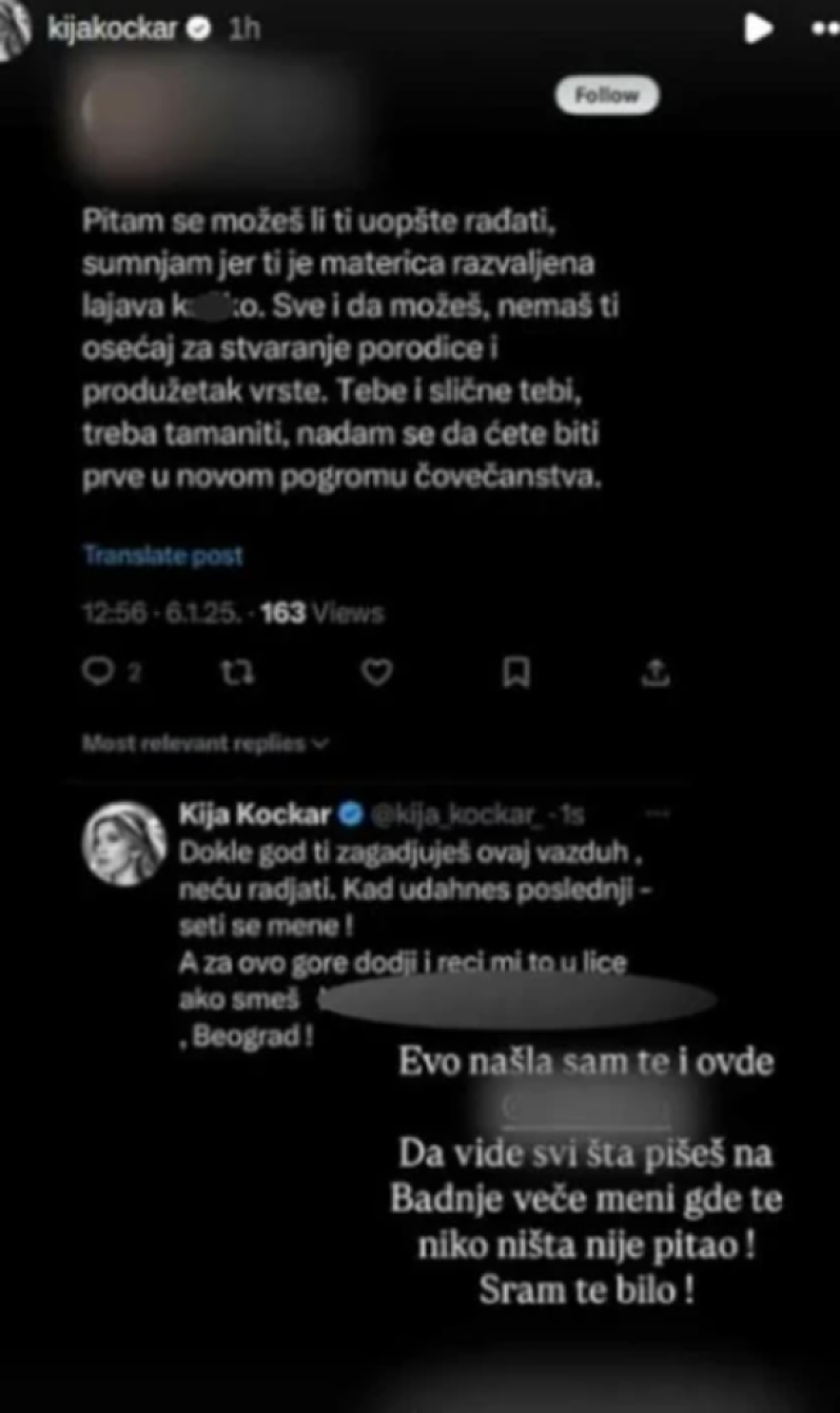 Kija Kockar dobila gnusne uvrede na Badnje veče! Preživela dramu sa nepoznatim muškarcem: "Robijao sam u Hagu!"