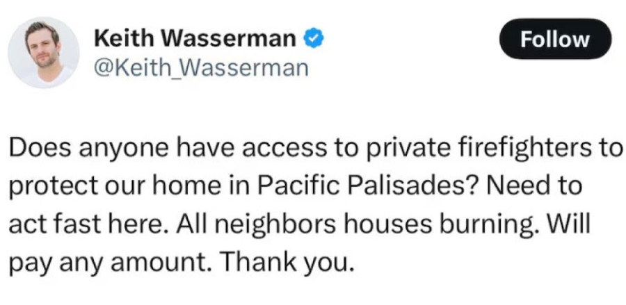 Bogataš u Los Anđelesu na meti žestokih kritika zbog traženja privatnih vatrogasaca: Platiću koliko treba (FOTO)
