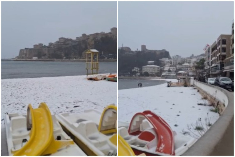 Crveni meteo-alarm u Crnoj Gori! Orkanski udari vetra, veje i sneg u Ulcinju (VIDEO)