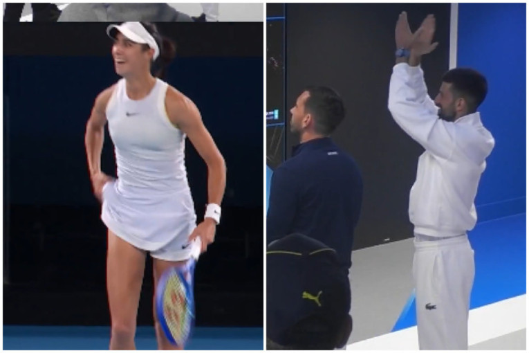 Olga se raduje, Novak se raduje i idemo, ruke gore! Pogledajte kako su srpski teniseri proslavili Olgin plasman u osminu finala (VIDEO)