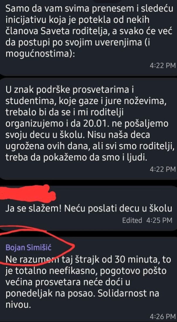 Bojan Simišić huška roditelje da ne šalju decu u školu: Nastavlja se zloupotreba maloletnika od strane opozicije (FOTO)