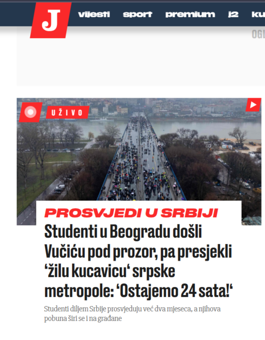 Rafalna paljba iz Zagreba! Hrvati se slade haosom u Srbiji, sa oduševljenjem prate blokadu Autokomande! (FOTO)