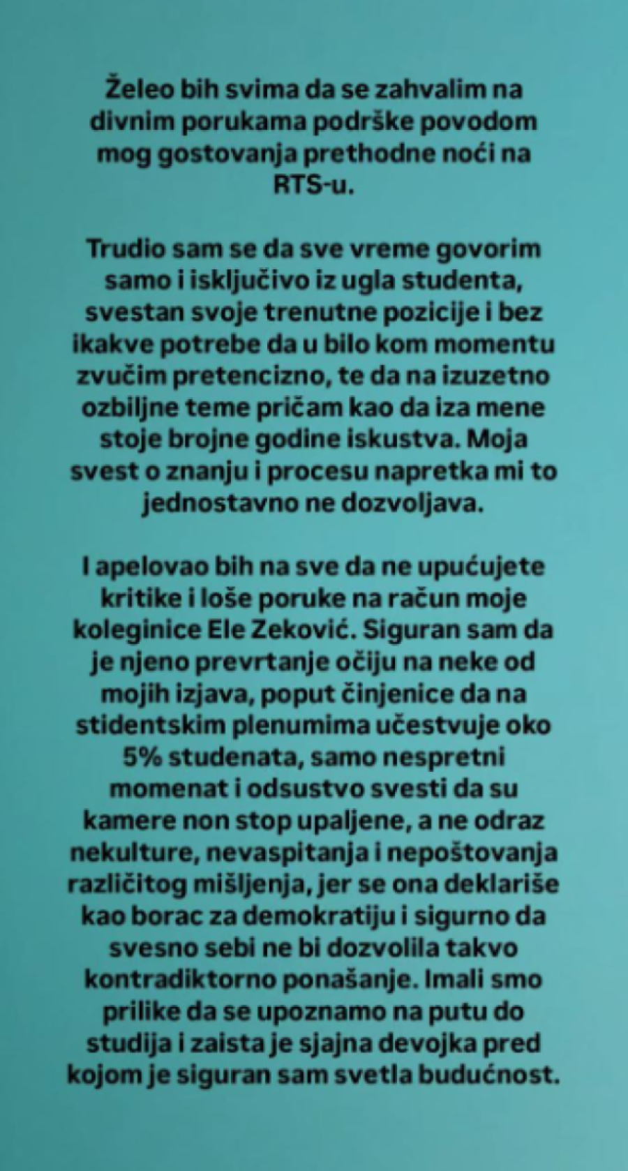 Oglasio se student koji ima prosek 10 na medicini: Trudio sam se da sve vreme govorim samo i isključivo iz ugla studenta