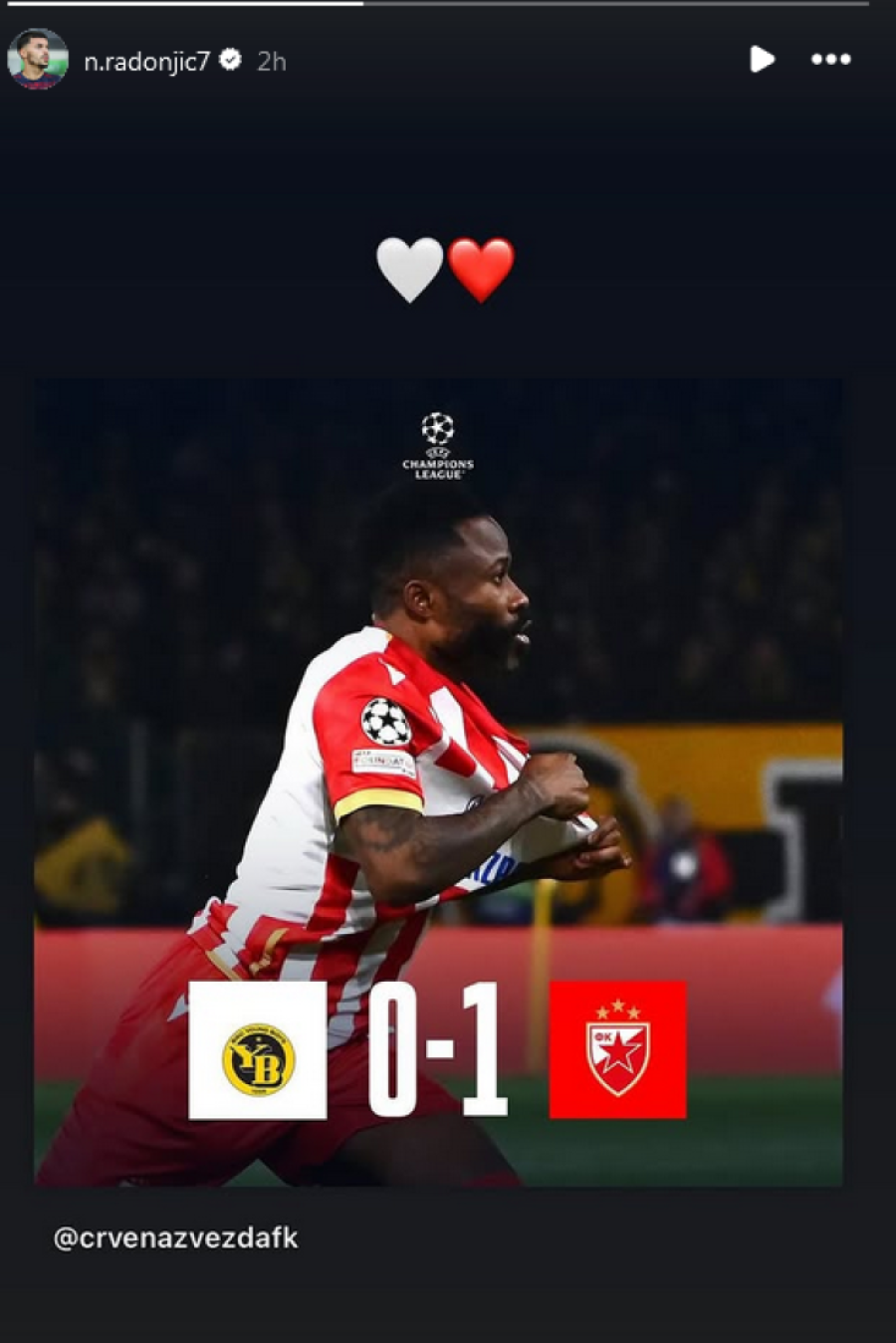 Zvezdinu pobedu gledao na televiziji: Javio se i Radonjić, vrlo kratkom porukom (VIDEO)