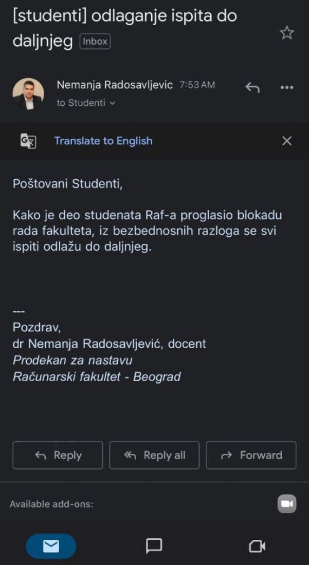 Manjina ponovo teroriše i zauzima fakultet: Računarski fakultet bez podrške počinje blokadu (FOTO)