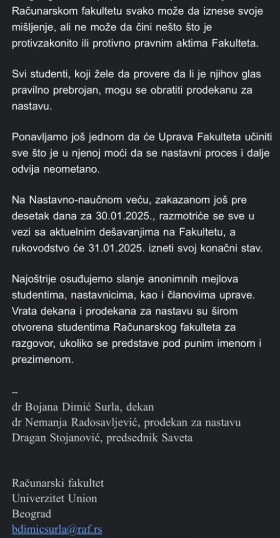 Manjina ponovo teroriše i zauzima fakultet: Računarski fakultet bez podrške počinje blokadu (FOTO)