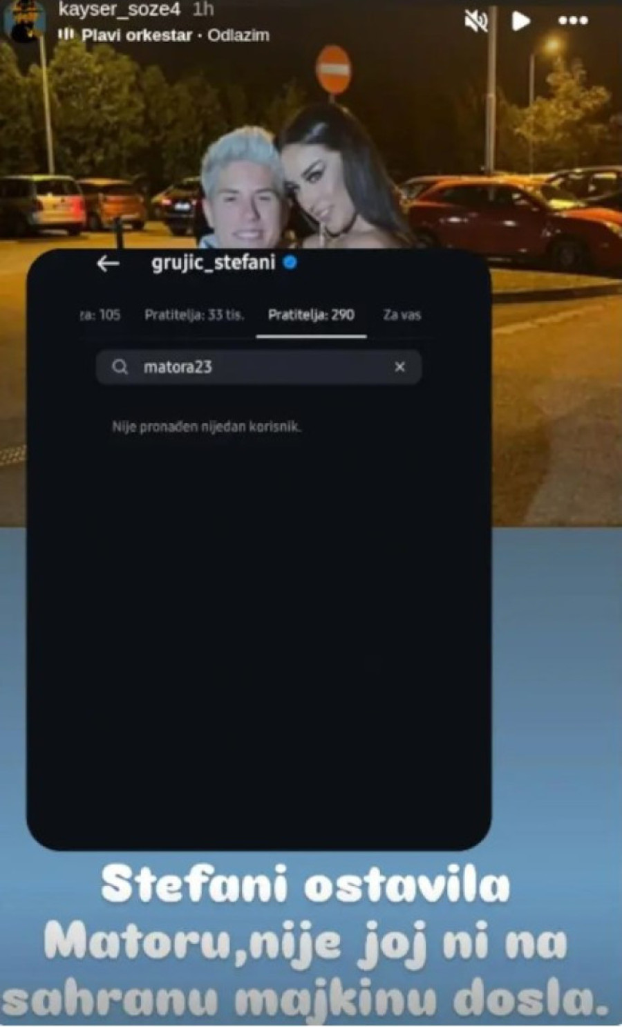 Stefani Grujić se nije pojavila na sahrani Matorine majke? Bitan detalj je odao