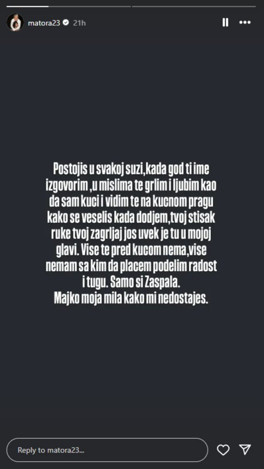 "Više te nema pred kućom!" Matora uputila potresnu poruku pokojnoj majci: Kako mi nedostaješ