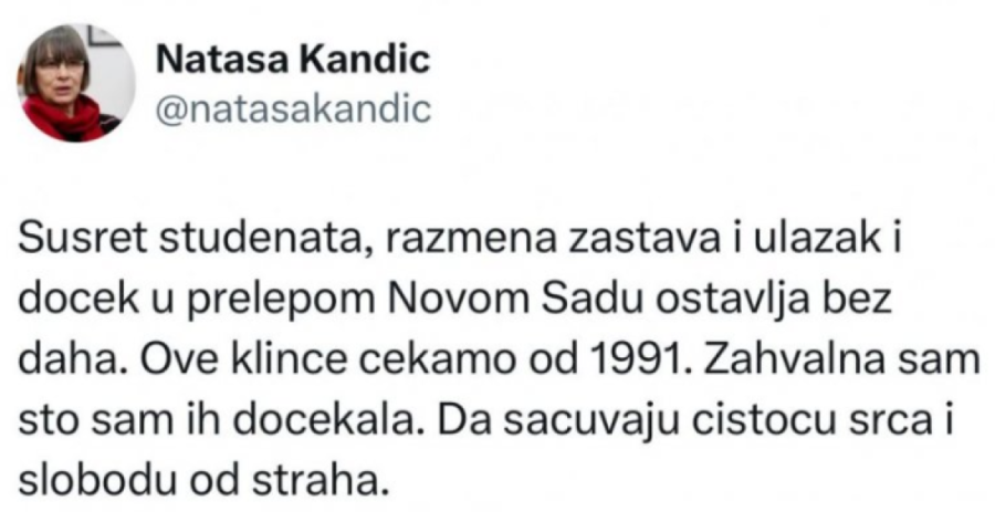Studenti u blokadi oduševili Natašu Kandić: "Čekam ih od 1991." (FOTO)