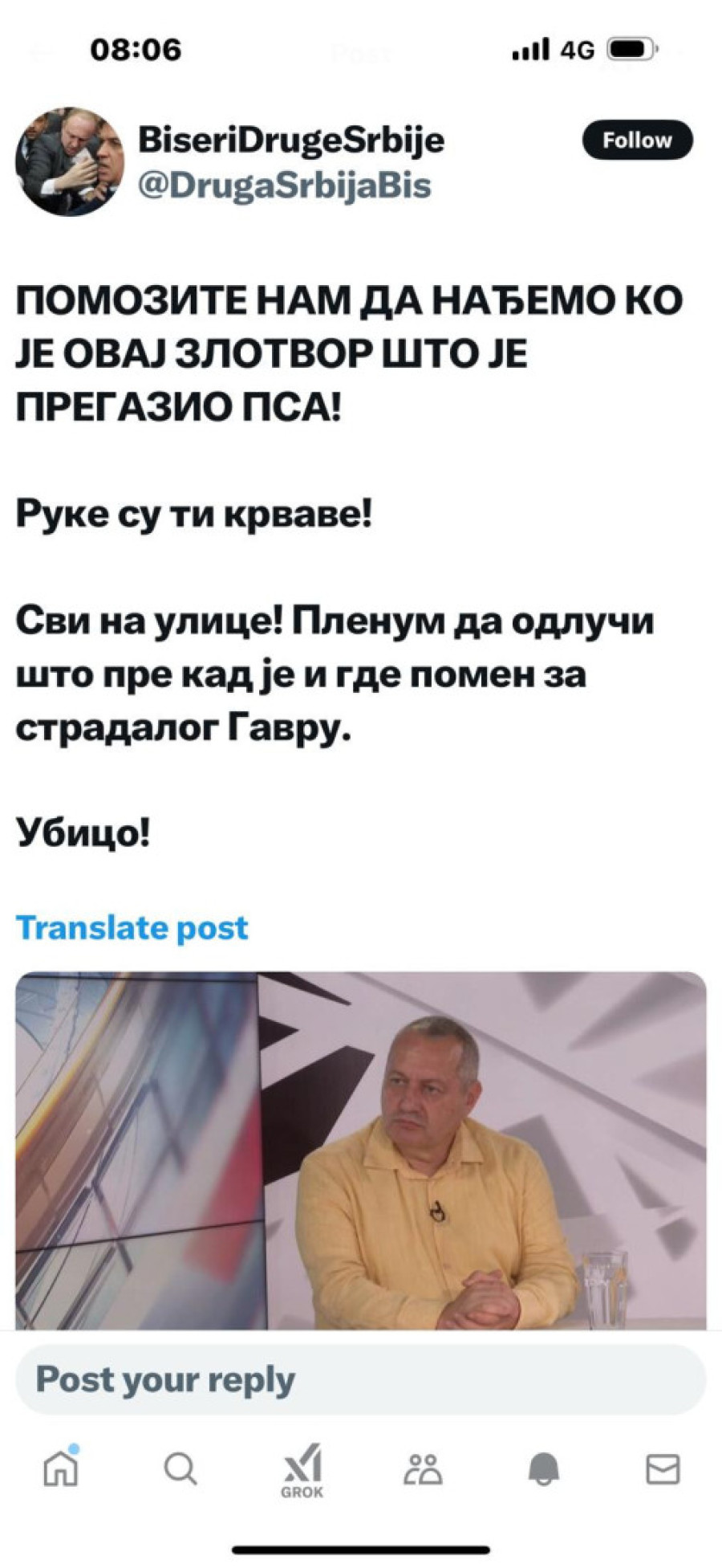 Milivojević pregazio psa, mreže bruje: "Plenum da odluči što pre kad je i gde je pomen za stradalog Gavru"