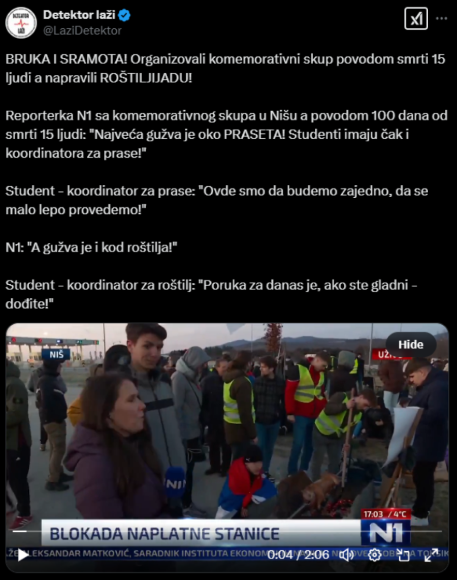 Tragična komemoracija postala roštiljijada! Studenti održali "praznik mesa" za 15 stradalih (FOTO/VIDEO)