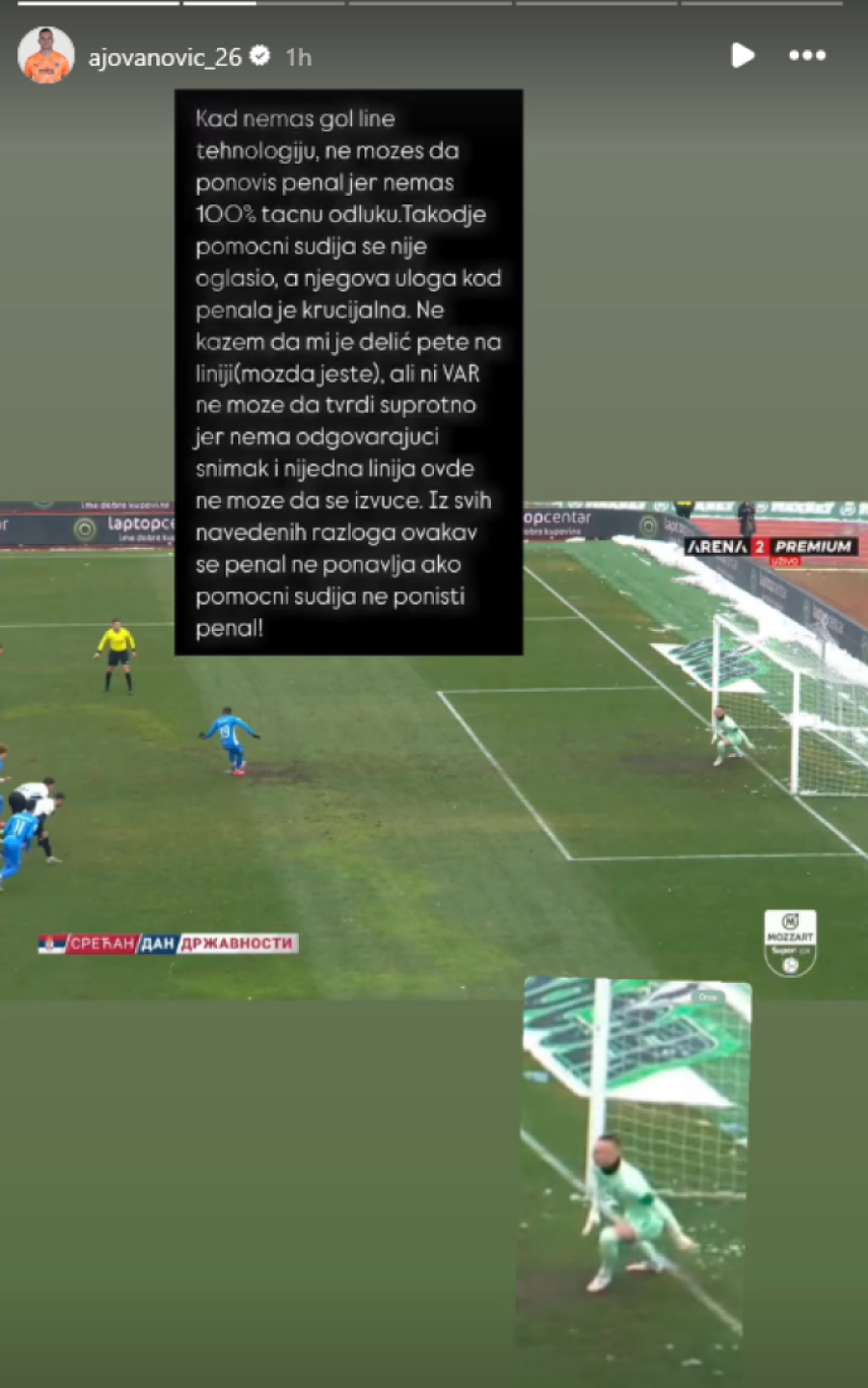 Partizanov golman ljut na sudije: "Ovako nešto se ne ponavlja" (VIDEO)