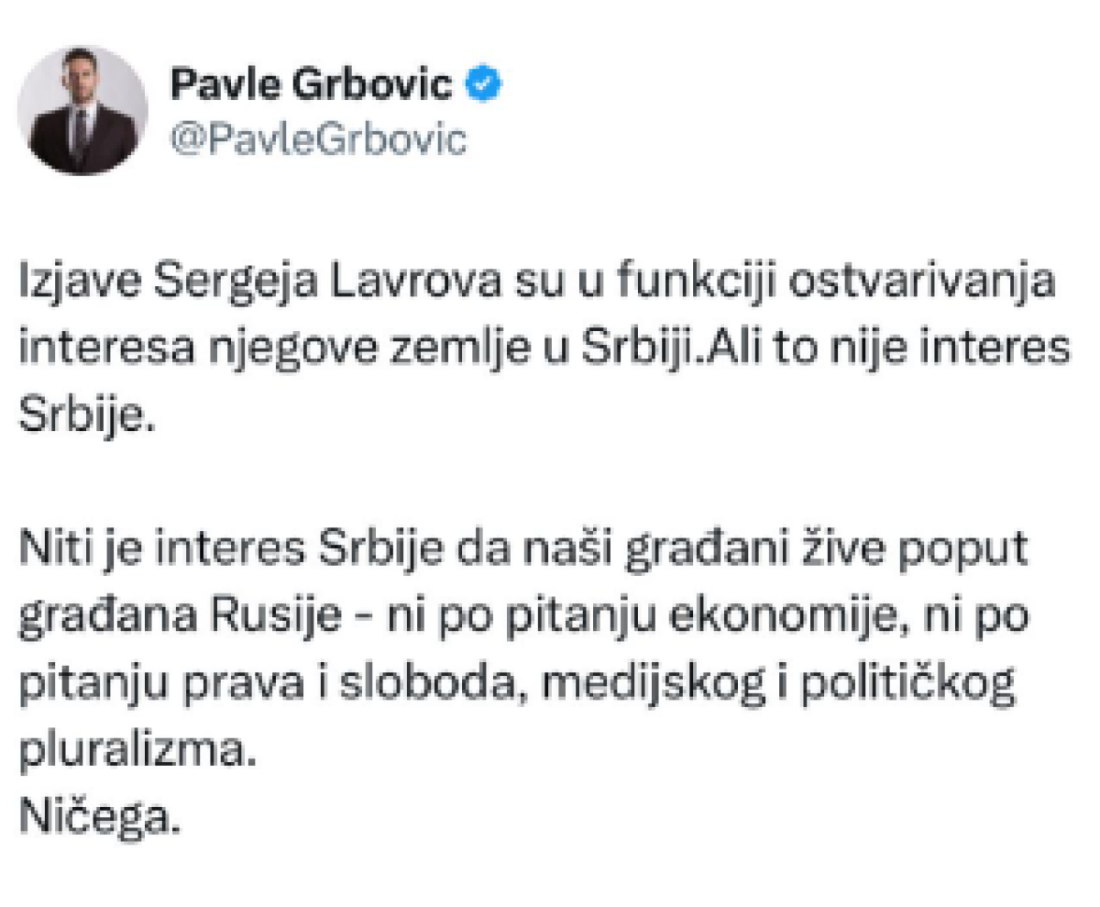 Hajka protiv Rusije se nastavlja! Đilasovac Pavle Grbović poručio: Srbima ne treba podrška Rusije!