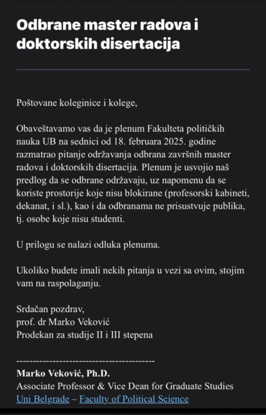 Ovo je potpuno ludilo! Plenum FPN odobrio odbranu master i doktorskih radova (FOTO)