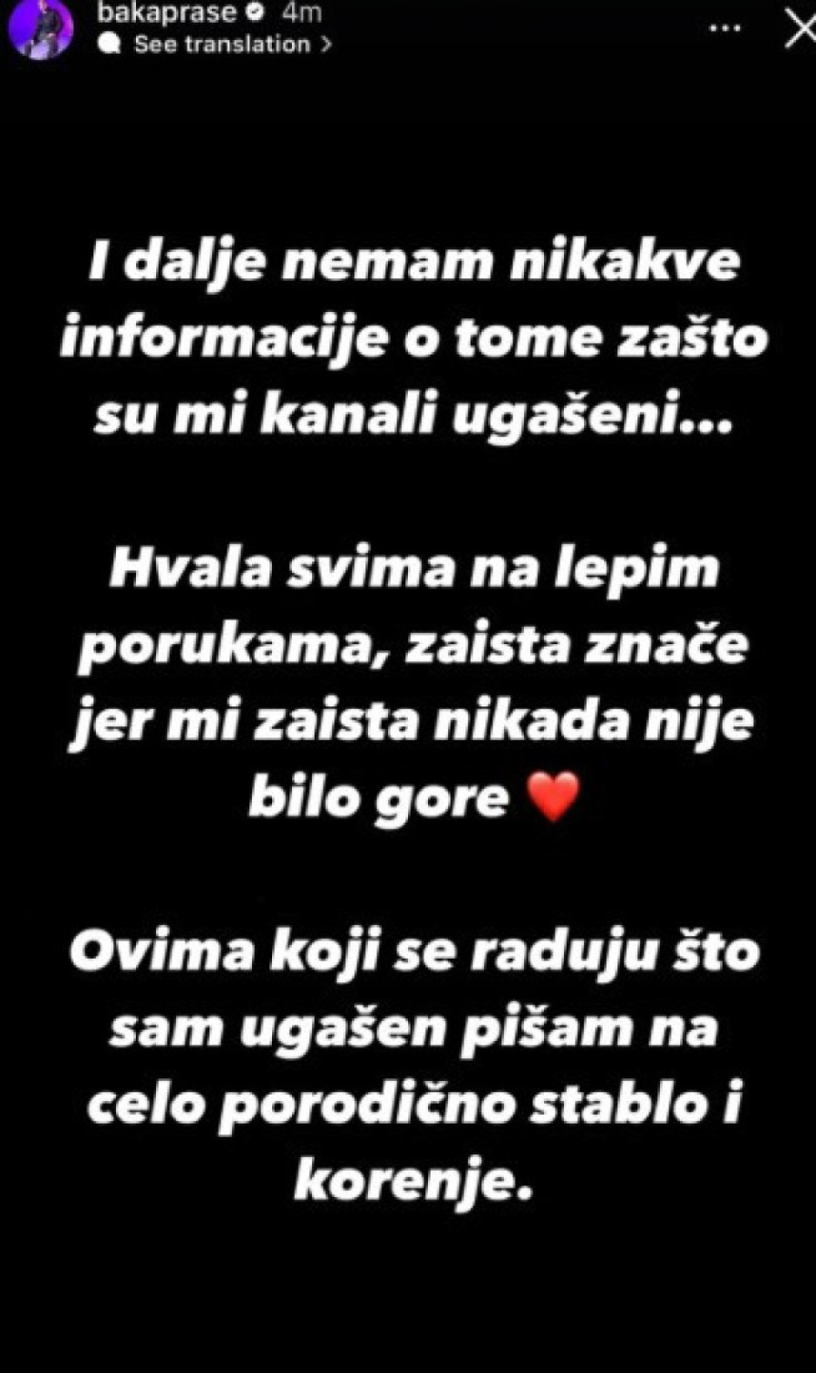 Baka Prase se oglasio nakon što su mu ugašeni svi kanali: "Nikad mi nije bilo gore"