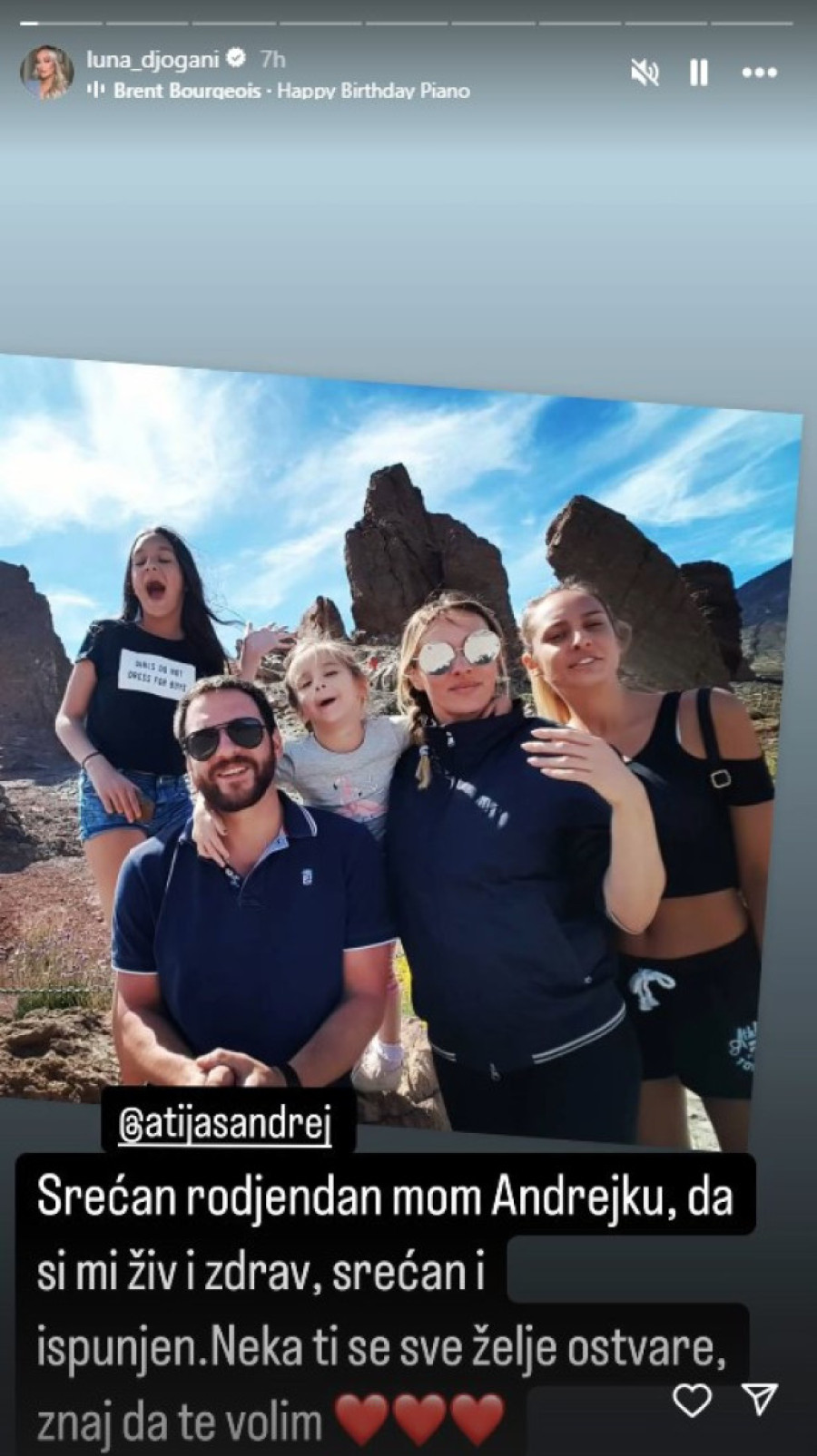 Luna Đogani se javno obratila očuhu Andreju: Imala je jasnu poruku za njega na ovaj važan datum