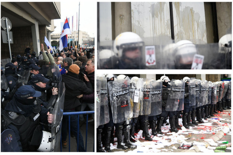 Predstavnici opozicije divljali ispred Skupštine Novog Sada, povređeno pet policajaca! Izabran gradonačelnik (VIDEO/FOTO)