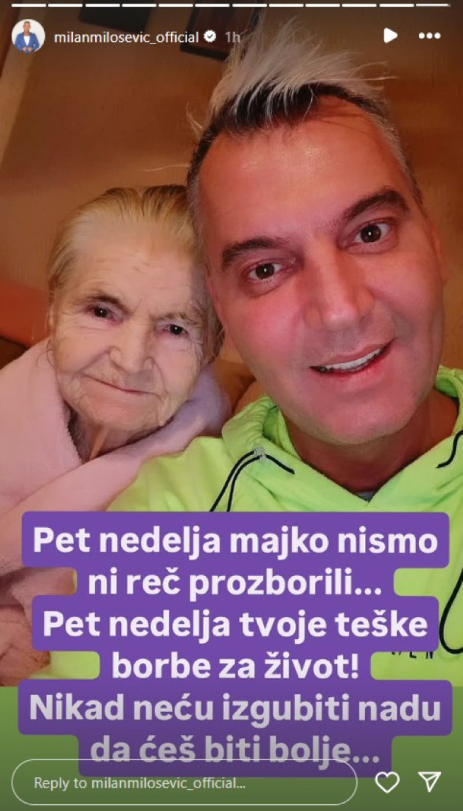"Pet nedelja nismo ni reč prozborili..." Milan Milošević potpuno slomljen zbog majke