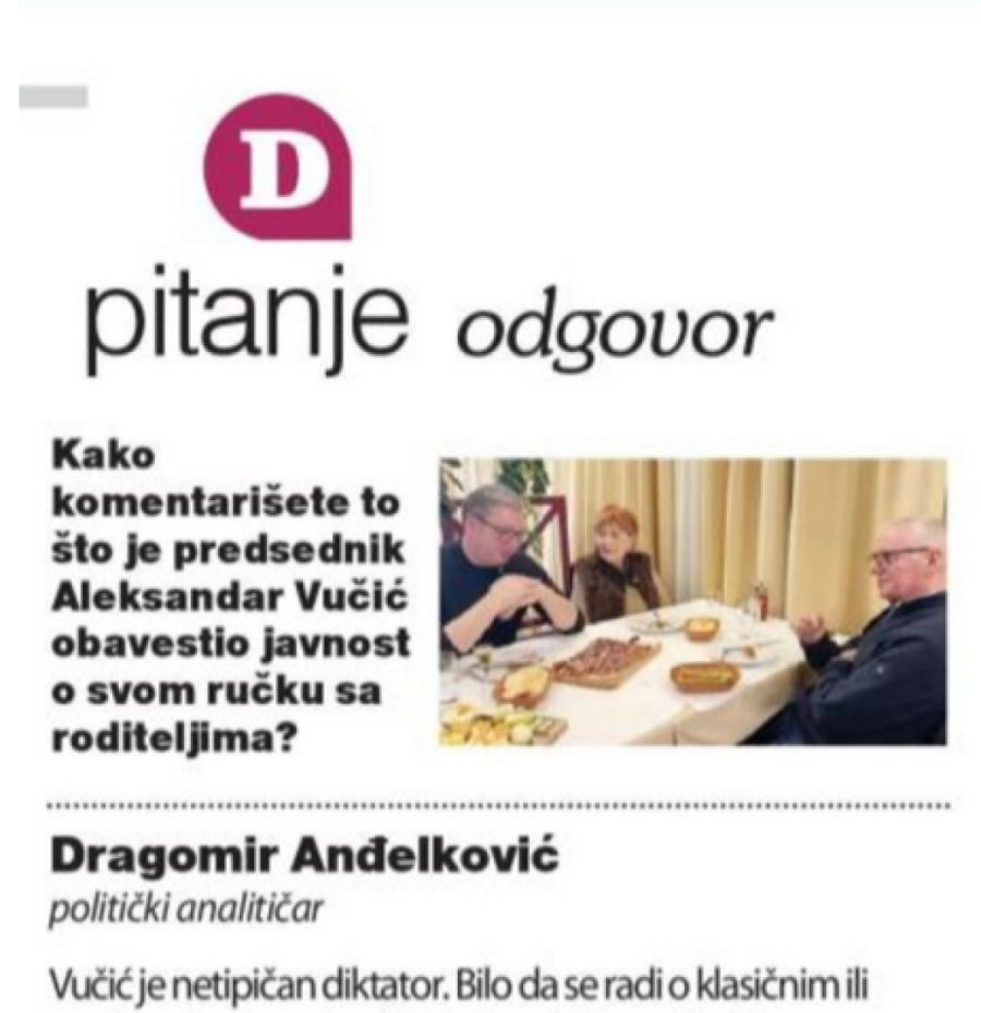Šolakovim medijima smeta što je Vučić odveo roditelje na ručak: Ludilu nema kraja! (FOTO)
