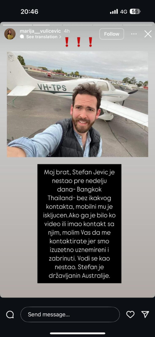 Oglasio se počasni konzul o nestanku Stefana: U stanu na Tajlandu nema ničeg sumnjivog