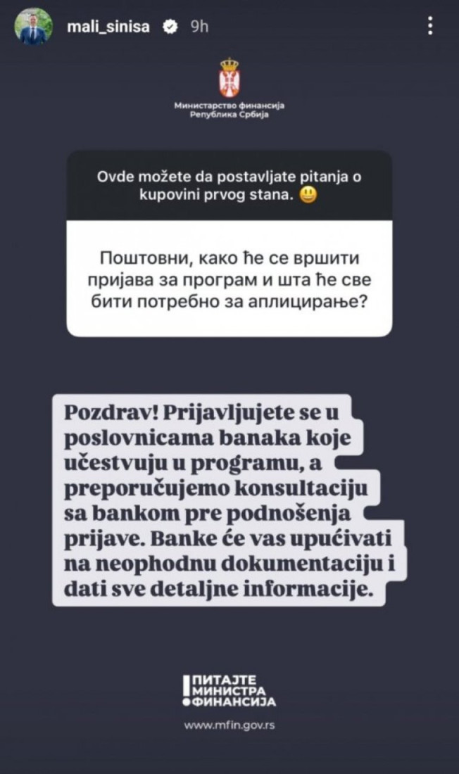 Ministar Mali odgovara na pitanja! Evo kako će se podnositi prijava za stan
