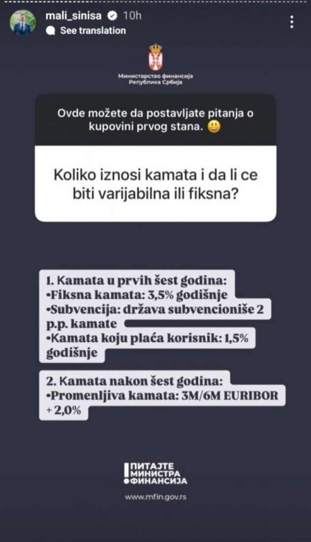 Ministar Mali otkrio detalje o subvencijama za mlade: Evo koliko iznosi kamata za kupovinu prvog stana