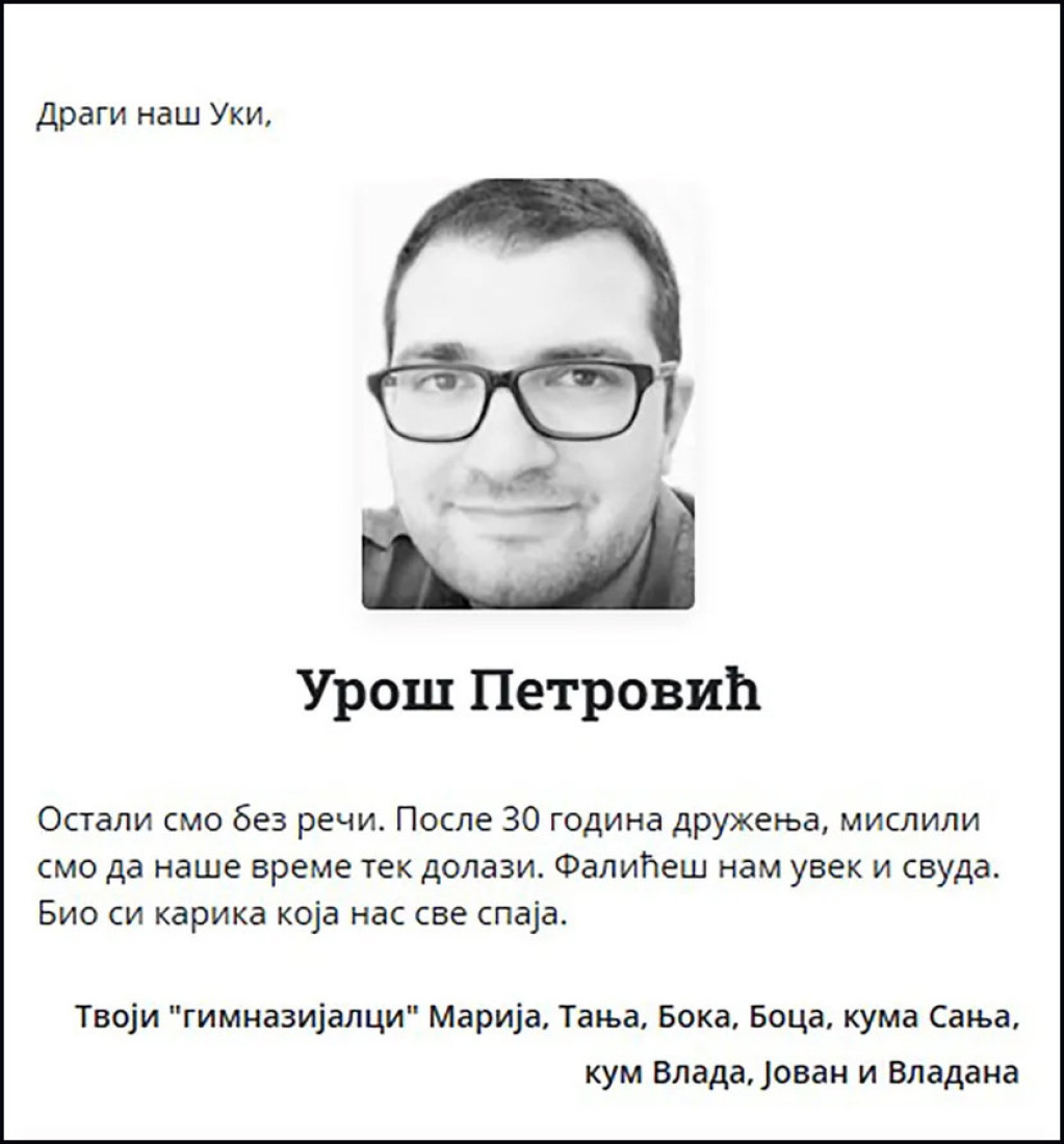 Ovo je Uroš kom je auto-mehaničar zario nož u grudi: Poznato kada će biti sahranjen