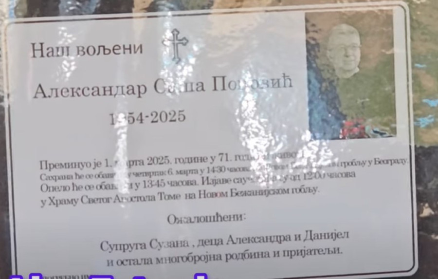 Umrlica Saše Popovića stavljena na kapiju porodične vile: Evo šta na njoj piše (FOTO/VIDEO)
