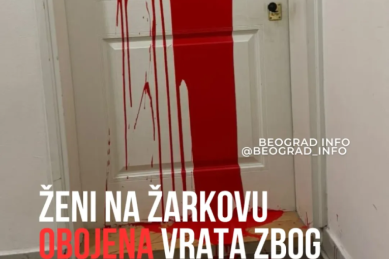 Čist fašizam opozicionih ekstremista! Ženi u Žarkovu prosuli farbu na vrata, kriva im zbog "botovanja"?! (FOTO)