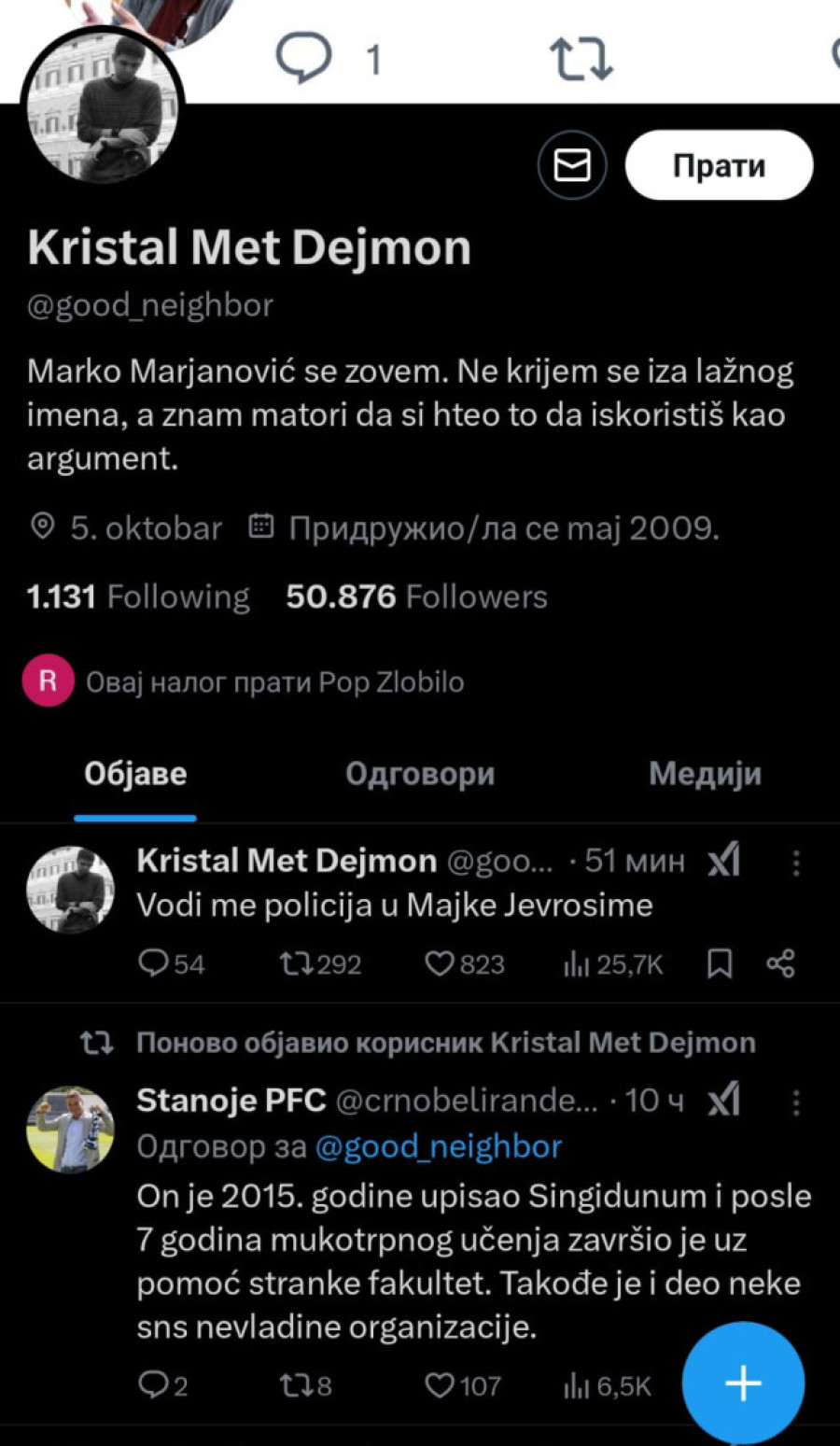 Opozicioni teror se nastavlja: Đilasov tviter agitator divljao na Dorćolu (FOTO/VIDEO)