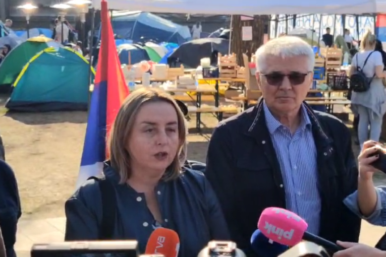 Rektorka Dolićanin u Pionirskom parku: Studentima savetujem da budu istrajni i dostojanstveni u ovoj borbi (VIDEO)