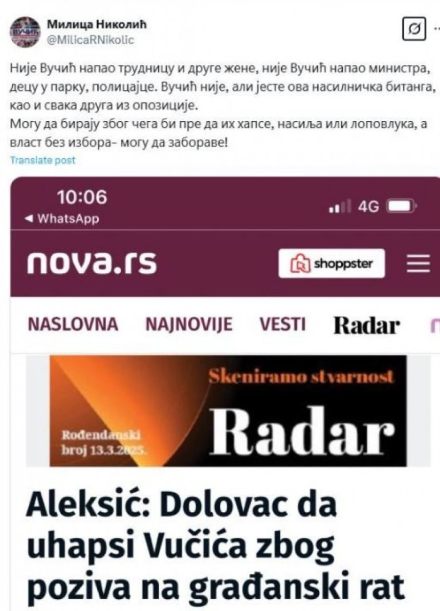 Iz SNS-a odgovorili Aleksiću: Nije Vučić napao žene, ministra, policajca, ali jeste ova nasilnička bitanga, kao i svaka druga iz opozicije