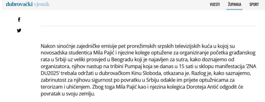Zbrisala u Dubrovnik: Mila Pajić sa antisrbinom Gruhonjićem pobegla iz Novog Sada