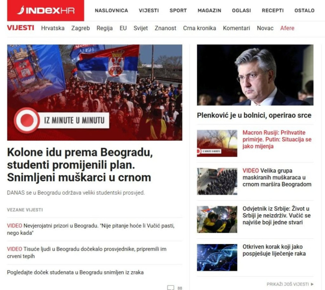 Hrvati navijaju za građanski rat u Srbiji! Važniji im protesti nego njihov premijer