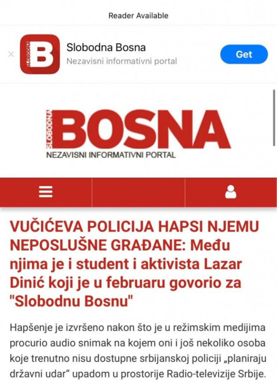 Islamistička Slobodna Bosna stala u odbranu terorista: Zašto Srbiji osporavaju pravo da hapsi studente koji su planirali državni udar?!
