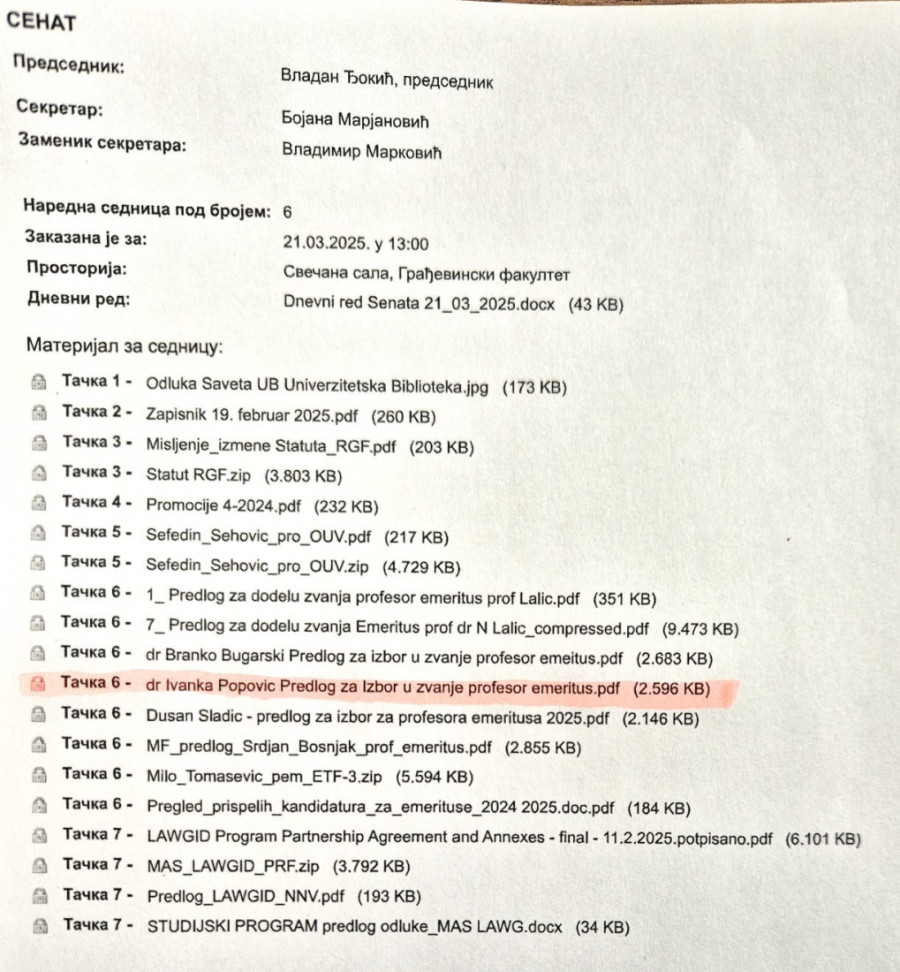 Ivanka Popović ne blokira samu sebe, za sutrašnju sednicu Senata BU pripremljeno njeno napredovanje