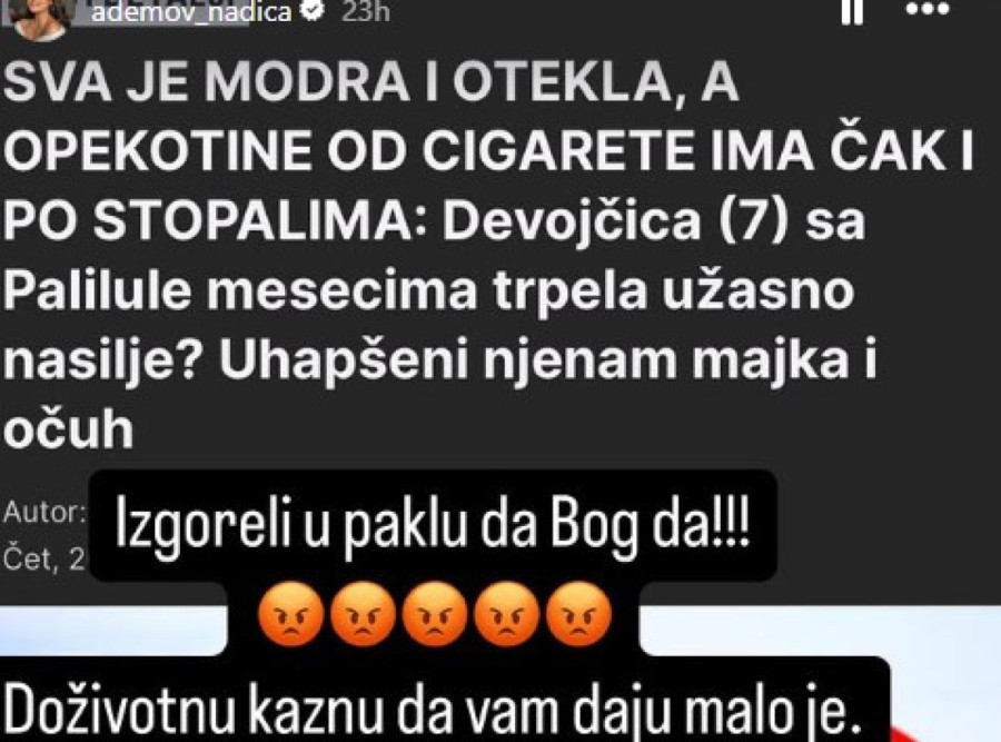 "Dabogda goreli u paklu!" Nadica Ademov ogorčena zbog nasilja, uputila brutalnu poruku
