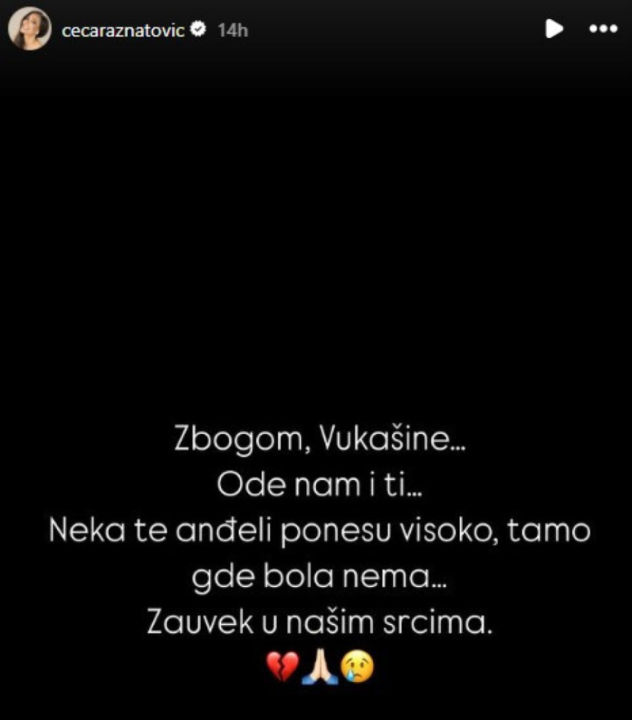 „Ode nam i ti..." Ceca se oprostila od Vukašina, koji je podlegao povredama zadobijenim u padu nadstrešnice