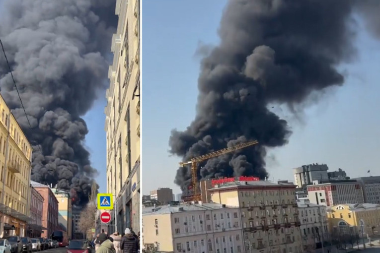 Luksuzni kompleks u plamenu! Bukti stravičan požar u centru Moskve (VIDEO)