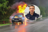 Heroji srpske policije! Uleteli u automobil buktinju i spasili dva života (FOTO)