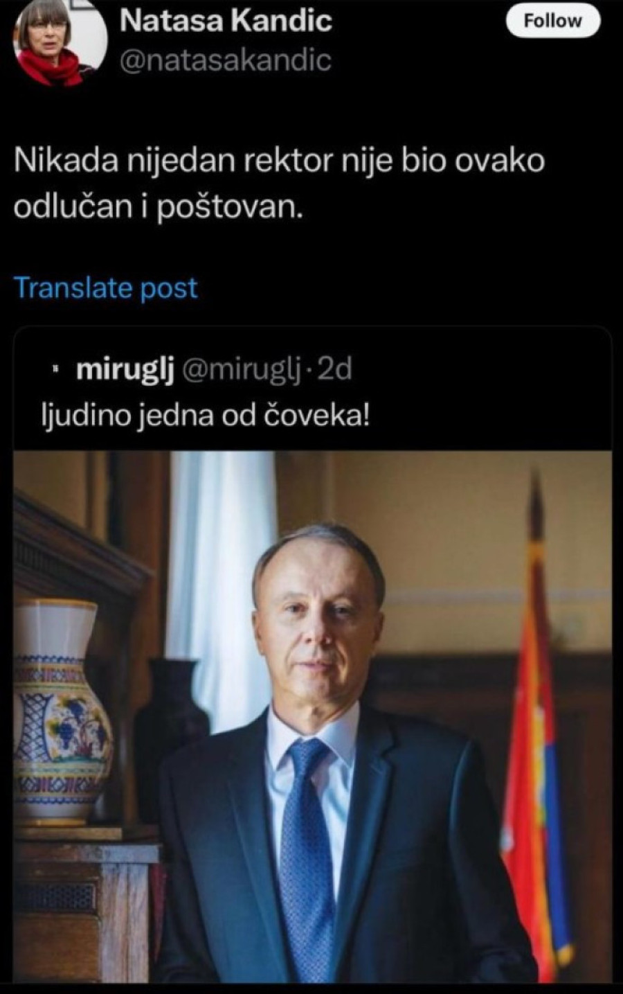 Nataša Kandić podržala rektora Đokića! Sličan se sličnom raduje!