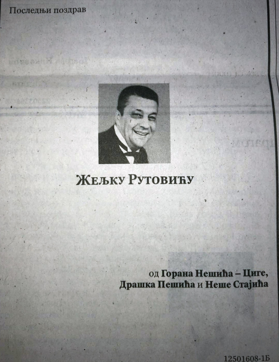 Za kralja od kralja! On se prvi oprostio od Željka Rutovića (FOTO)