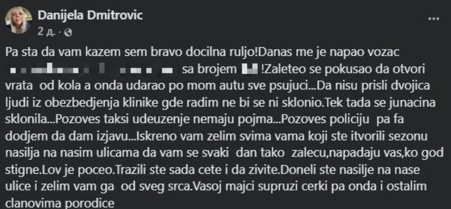 Napadnuta tetka Jelene Karleuše! Danijela uznemirena: Udarao mi je u auto i psovao me!