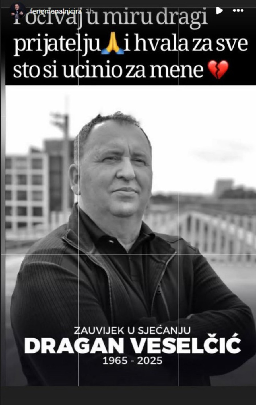 Ćira se teška srca oprostio od velikog prijatelja: Hvala ti za sve što si učinio za mene (FOTO)