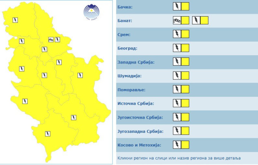 Srbija u narandžastom! Meteo-alarmi signaliziraju opasno vreme: Čekaju nas pljuskovi, grmljavina i grad!