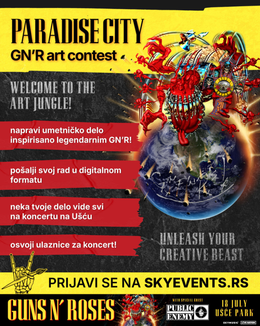 Guns N’ Roses te vodi u Paradise city – Art Contest: Jedinstvena prilika da baš ti budeš deo rok istorije na Ušću
