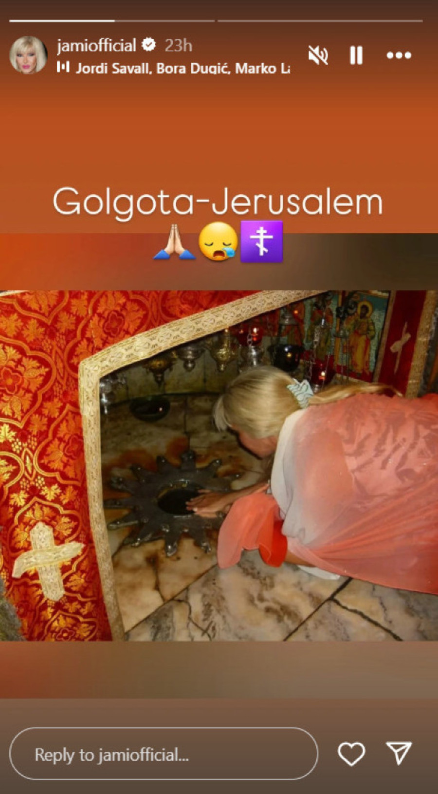 Jami posetila najsvetije mesto: Pred veliki hrišćanski praznik poslala važnu poruku