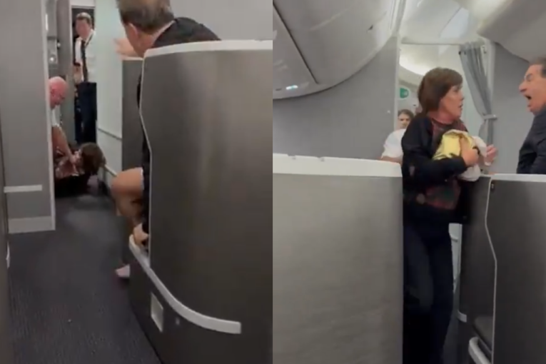 Žena pokušala da uđe u kokpit, pa dobila po nosu: Tuča u avionu odložila let za više od dva sata, snimljena cela drama (VIDEO)